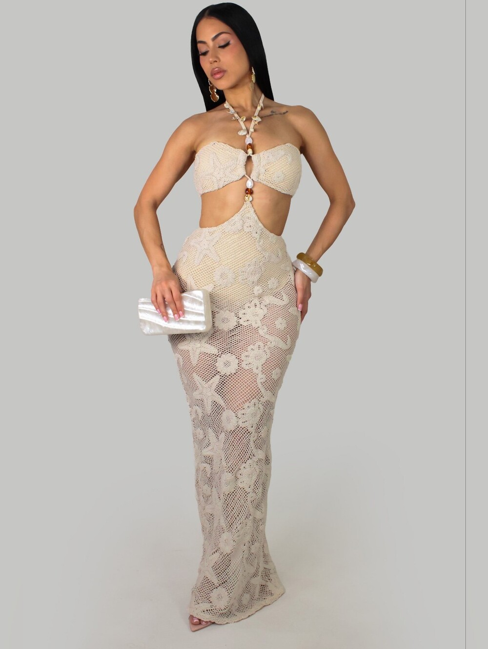 Allure Lagoon Swimwear Dress- Beige